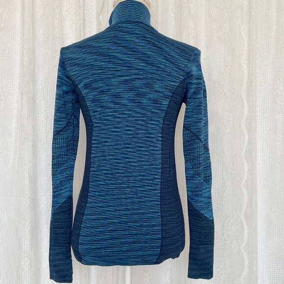 Athleta Women's Jacket Small Blue Flurry Half Zip Layer Mock Neck Long Sleeve - Picture 4 of 6
